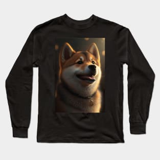 Happy Shiba Inu Dog Long Sleeve T-Shirt